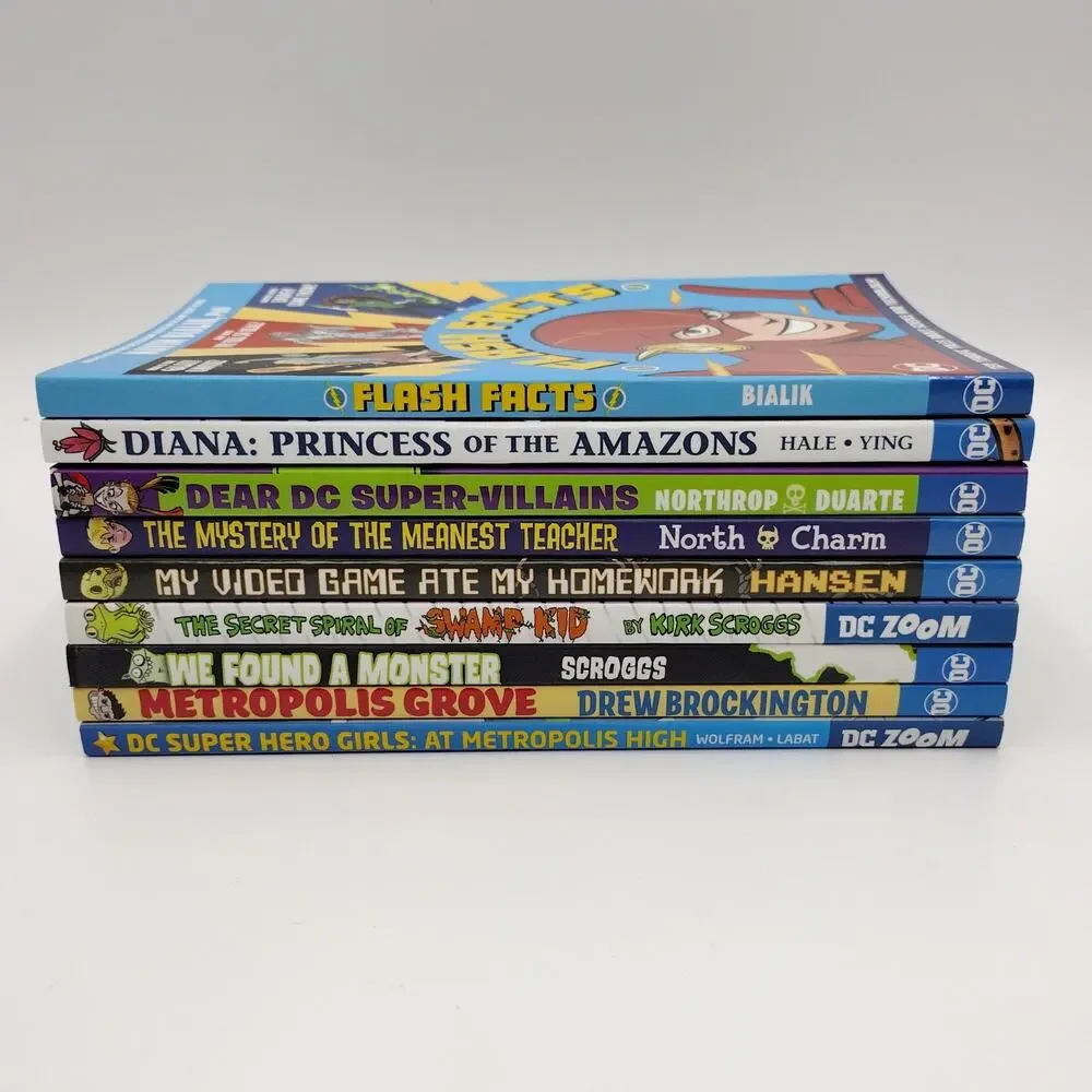 TPB DC Kids Lot 9 Graphic Novel Books Flash Wonder Woman Supergirl Swamp Kid